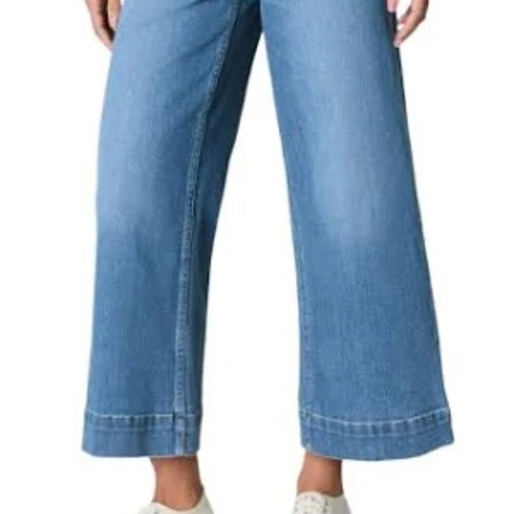 SPANX Light Blue wide leg Crop Jeans size XL